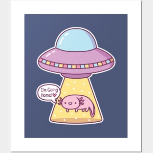 UFO Abduction, Axolotl Going Home Funny Posters and Art